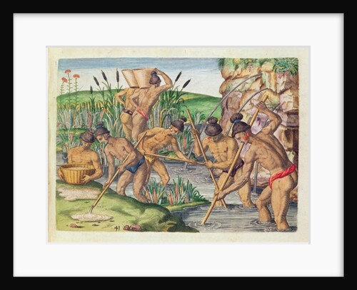 How the Indians Collect Gold from the Streams by Jacques (1533-88) (after) Le Moyne