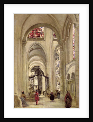 Interior of the Cathedral of St. Etienne, Sens, c.1874 by Jean Baptiste Camille Corot