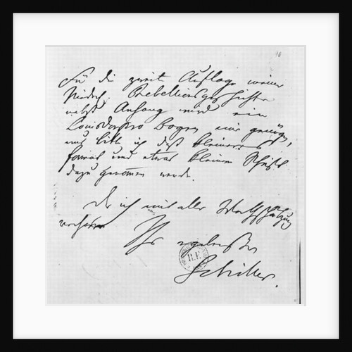 Page of text with his signature by Friedrich Schiller