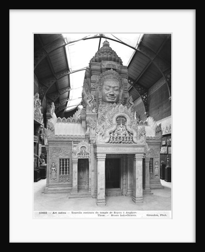 Reconstructed turret, Temple of Bayon at Angkor Thom, c.1912 by French Photographer