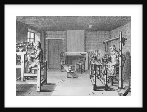 Loom for weaving stockings by French School