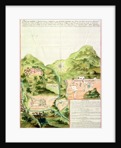 Plan of the Mines of Oaxaca, Mexico, 1785-87 by Mexican School