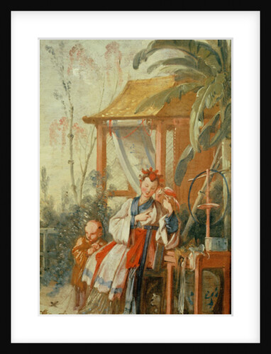 A Chinese Garden, study for a tapestry cartoon, c.1742 by Francois Boucher