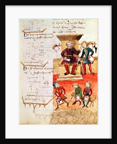 Mathematics Lesson, from a mathematical treatise by Italian School