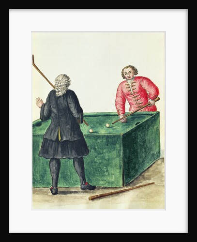 Two Venetian Noblemen Playing Billiards by Jan van Grevenbroeck