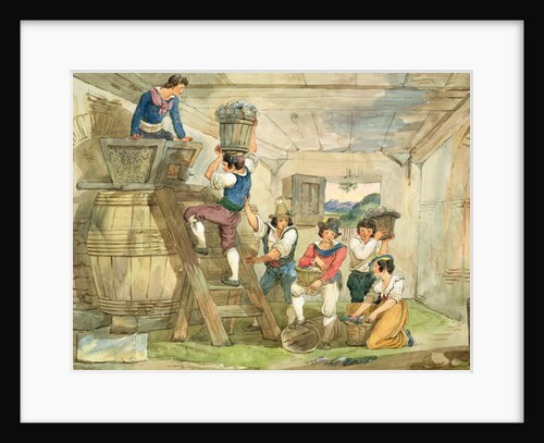 Grape-pickers carrying grapes to the press by Achille Pinelli