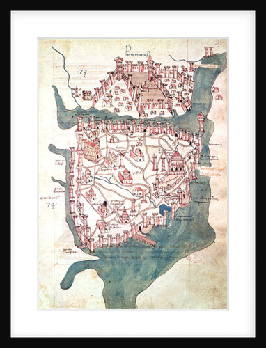 Plan of Constantinople, 16th century by Italian School