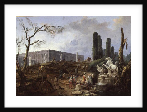 Tree Felling in the Garden of Versailles around the Baths of Apollo, 1775-77 by Hubert Robert