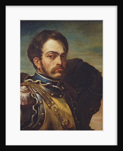 Carabinier Officer with his Horse, c.1814 by Theodore Gericault