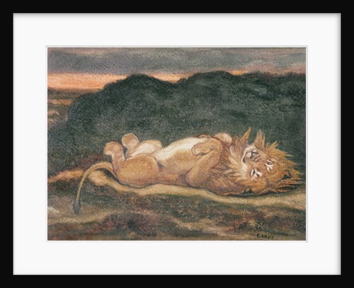 Lion Resting on his Back by Antoine Louis Barye