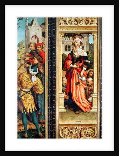 St. Elizabeth of Hungary right hand panel from the Triptych of St. Sebastian, 1516 by Hans Holbein the Elder