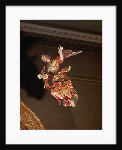 An angel above the altarpiece of the Chapel of St. Joseph by Mexican School