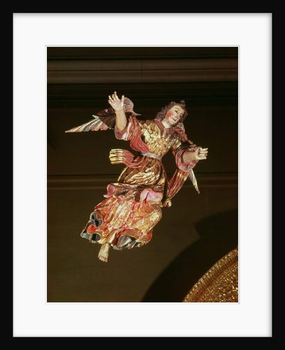 An angel above the altarpiece of the Chapel of St. Joseph by Mexican School