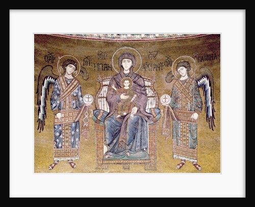The Virgin and Child enthroned between two angels by Byzantine School