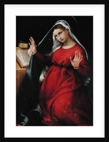 The Virgin, right hand panel from the Annunciation by Lorenzo Lotto