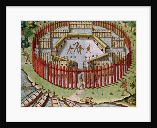 An Indian Village by Theodor de Bry