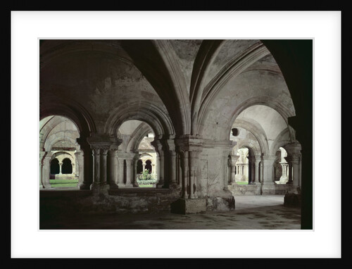 Interior view of the cloister from the chapter house by French School