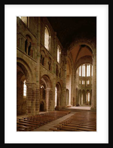 View of the nave from the choir, 1020-1135 by School French