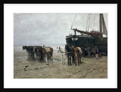 Boat on the Beach at Scheveningen, 1876 by Anton Mauve