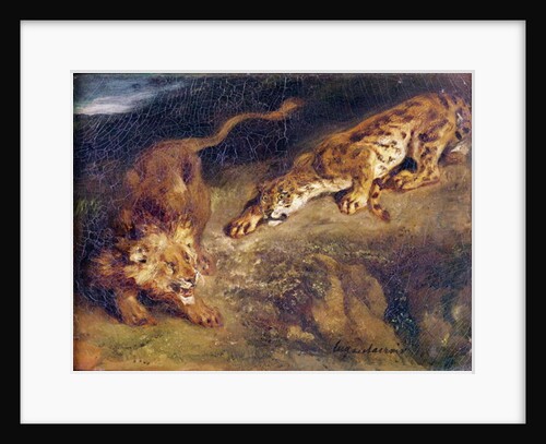 Tiger and Lion by Ferdinand Victor Eugene Delacroix