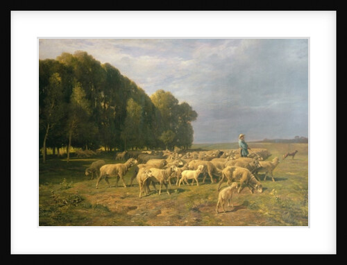 Flock of Sheep in a Landscape by Charles Emile Jacque