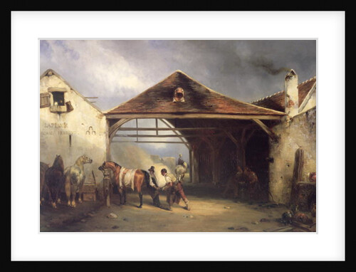 A Farrier shoeing a Horse by Francois-Emile de Lansac