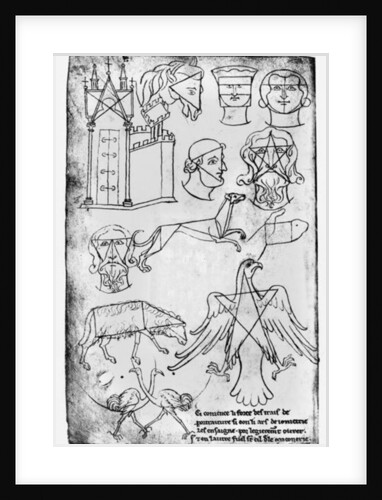 Ms Fr 19093 fol.18v Various drawings by Villard de Honnecourt