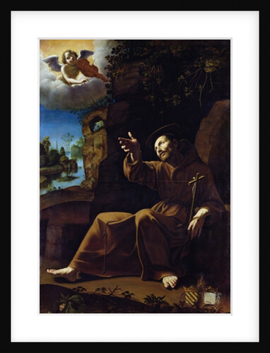 St. Francis of Assisi Consoled by an Angel Musician by Italian School