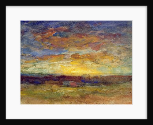 Landscape with Setting Sun, 19th century by Auguste Francois Ravier