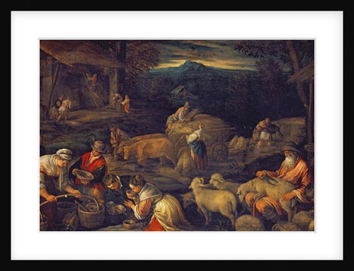 Farm Interior or Shearing Sheep by Jacopo Bassano