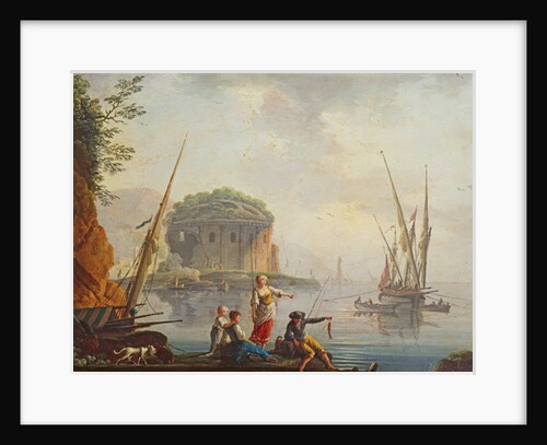 Seascape by Charles Francois Lacroix de Marseille