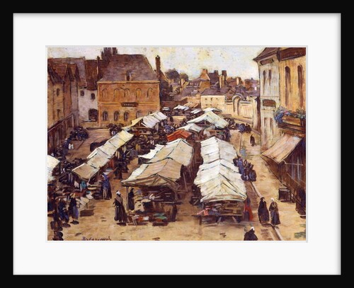The Market Place at Abbeville by Louis Braquaval