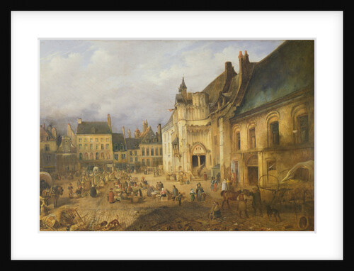 View of the Place de l'Hotel de Ville, Saint-Omer, 1832 by Charles Goureau