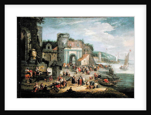 View of a Mediterranean Port by Mathys Schoevaerdts