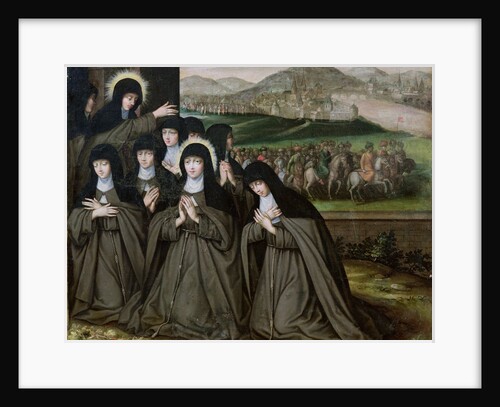 St. Claire with her Sister, Agnes and Nuns by French School
