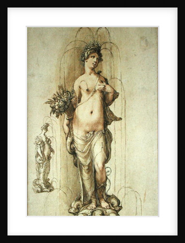 Design for a fountain with a figure of Abundance, 1598 by Hendrik Goltzius