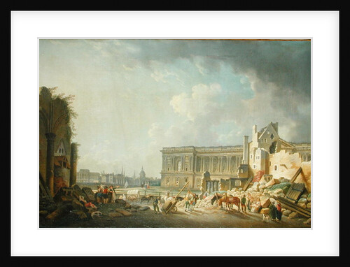 Clearing the Colonnade of the Louvre, 1764 by Pierre Antoine Demachy