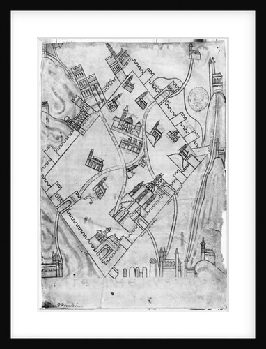 Ms 466 fol.1 Map of the city of Jerusalem, before 1167 by Flemish School