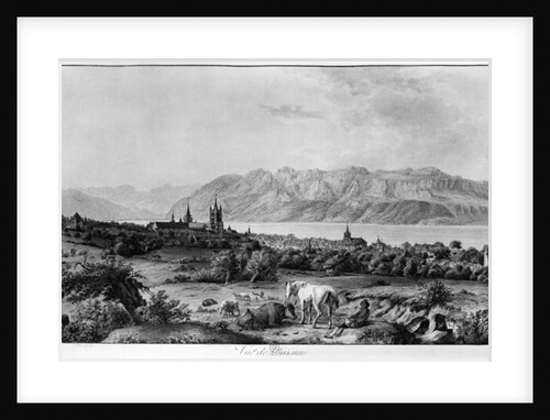 View of Lausanne by Johann Ludwig Aberli