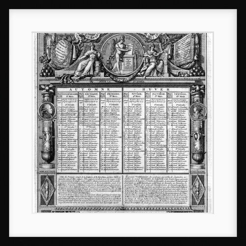 Republican calendar, 22nd September 1793 by Francois Maria Isidore Queverdo