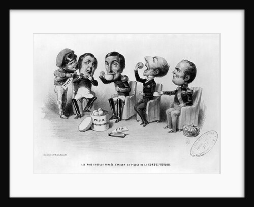 The Absolute Kings Forced to Swallow the Pill of the Constitution, 1848 by French School