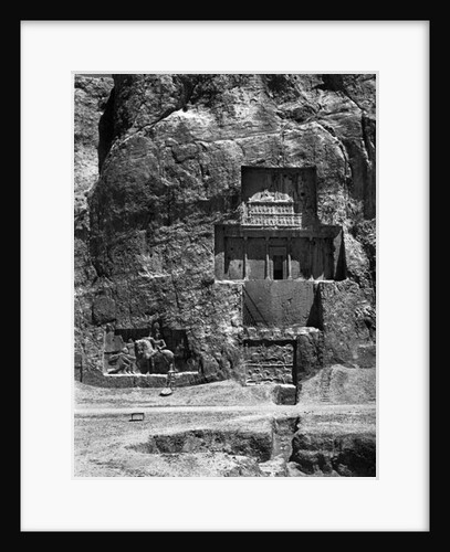 The rock-cut tomb of Artaxerxes I, c.466-464 BC, with a Sasanian relief below depicting Shapur I's victory over the Romans by Achaemenid