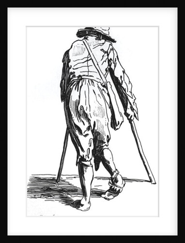 Beggar on his crutches, from behind by Jacques Callot