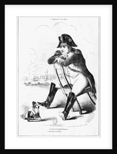 La Grenouille et le Boeuf : The Small and the Large Napoleon I, caricature from 'The Puppet Show' by French School