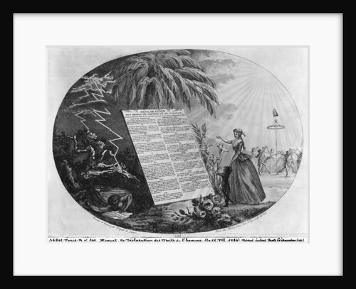 Declaration of the Rights of Man, 20th-26th July 1789 by French School