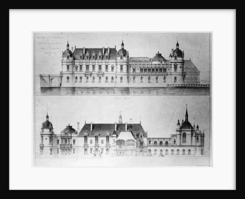Design for the reconstruction of the north facade and the facade of the Petit Chateau of the Chateau de Chantilly, 1875 by Pierre Jerome Honore Daumet