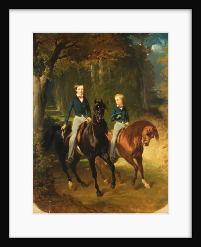 Louis-Philippe d'Orleans Comte de Paris and his Brother, Robert d'Orleans Duc de Chartres in the Parc de Claremont, c.1849 by Alfred Dedreux
