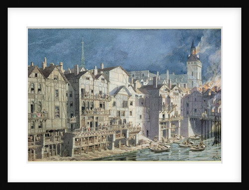 Fire at the Pont aux Meuniers in 1621 by Theodor Josef Hubert Hoffbauer