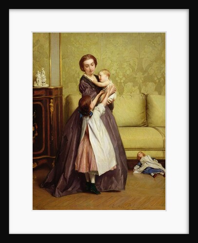 Young Mother with her Children in a Salon by Gustave Leonard de Jonghe