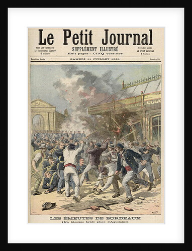 Events in Bordeaux: Burning a Kiosk in Place d'Aquitaine by Fortune Louis & Meyer Henri Meaulle